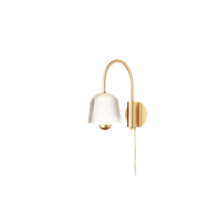 Nuura Asteea Vegglampe Sateng Messing/ Riflet Klar