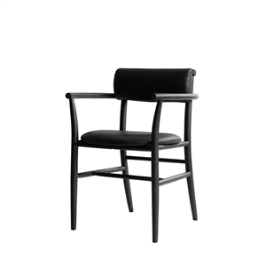 101 Copenhagen Nama Spisestol med Armlener Kaffesort/anilinsort Skinn