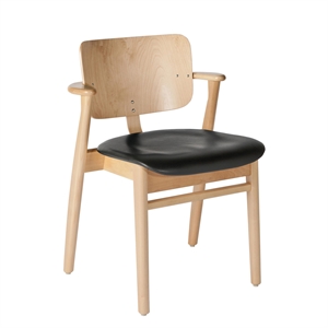 artek Domus Spisestol Bjørk med Sort Skinnsete