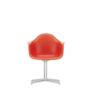 Vitra Eames Plastic DAL RE Spisestuestol Valmuerød/ Krom