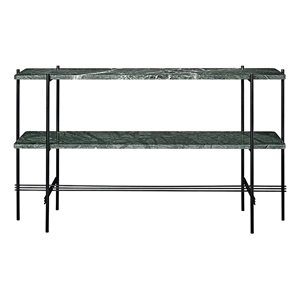 Gubi TS Konsollbord 120x72 med 2 Hyller Sort/grønn Guatemala Marmor