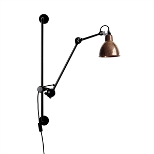 Lampe Gras N210 Vegglampe Matt Sort & Rå Kobber