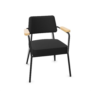 Vitra Fauteuil spisestol twill mørkegrå/naturlig eik/dyp Sort