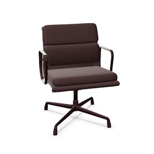 Vitra Soft Pad EA 208 Kontorstol med Svingbar Skinne Mørkerød/nero/mørk Bordeaux