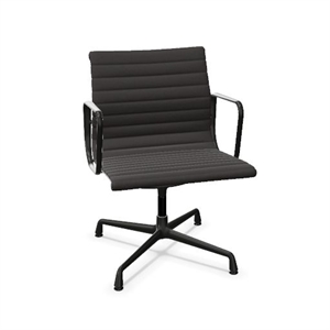 Vitra Aluminium EA 108 Kontorstol med Svingbar Hopsak Mørkegrå/ Sort