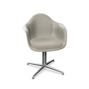 Vitra Eames glassfiber DAL spisestol med setepute rå umbra/rutete/ Krom