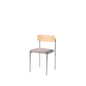 Moebe Offset Spisestol Trukket Krom/ Oljet Eik/ny Ull 128