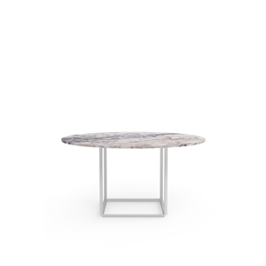 New Works Florence Spisebord Ø145 Hvit Violmarmor Med. Hvit Ramme