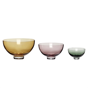Hübsch Radiant Bowls Beige/ Rosa/ Grønn Sett med 3