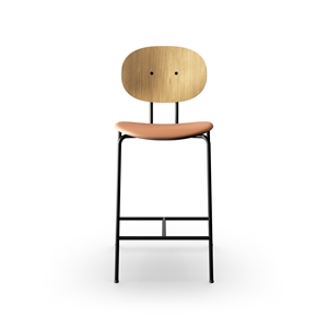 Sibast Furniture Piet Hein Barkrakk Sort i Eik og Konjakkskinn