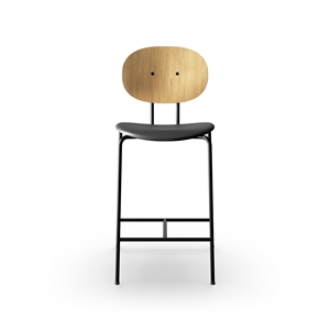 Sibast Furniture Piet Hein Barkrakk Sort i Eik og Sort Skinn