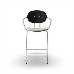 Sibast Furniture Piet Hein Barkrakk Krom med Armlener Sort Eik og Remix 123
