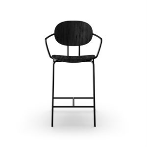 Sibast Furniture Piet Hein Barkrakk Sort med Armlener Sort Eik