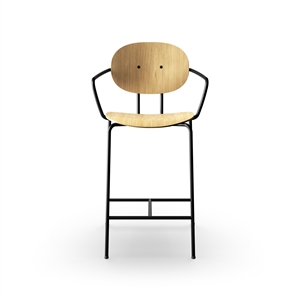 Sibast Furniture Piet Hein Barkrakk Sort med Armlener Eike
