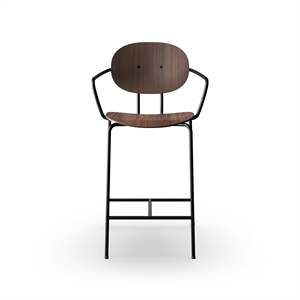 Sibast Furniture Piet Hein Barkrakk Sort med Armlener Valnøtt