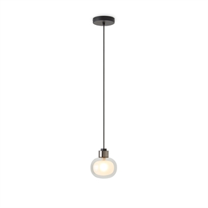 TOOY Nabila 552.22L Taklampe Sort/ Sort Krom/ Røkt Glass