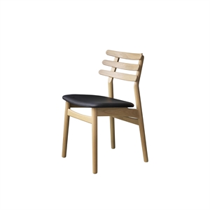 FDB Furniture J48 Spisestuestol Mattlakkert Eik/ Sort Skinn
