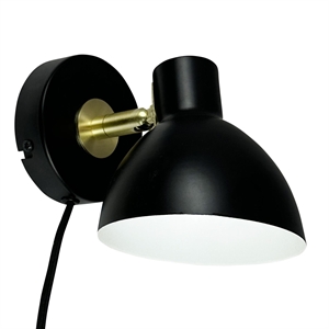 Dyberg Larsen Lilje Vegglampe Sort/ Messing