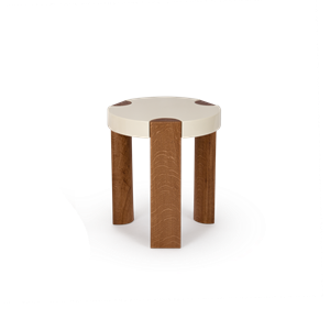 Mazo Fer Sidebord Ø45 Hvit/eik