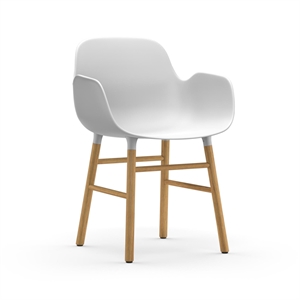 Normann Copenhagen Form Spisestuestol med Armlener Hvit/ Eik