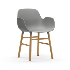 Normann Copenhagen Form Spisestuestol med Armlener Grå/ Eik