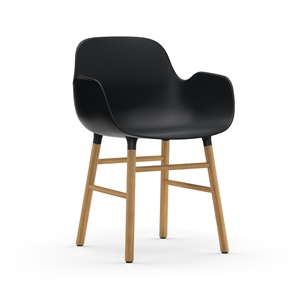 Normann Copenhagen Form Spisestuestol med Armlener Sort/ Eik