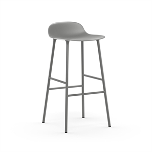 Normann Copenhagen Form Barkrakk H75 cm Grå/ Grå Stål