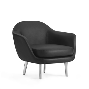 Normann Copenhagen Sum Lenestol Aluminium/ Sort Skinn