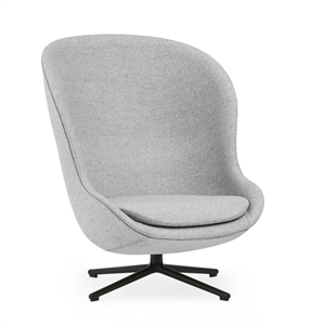 Normann Copenhagen Hyg Lenestol med Svingbar Ramme Høy Sort Aluminium/ Grå LDS16