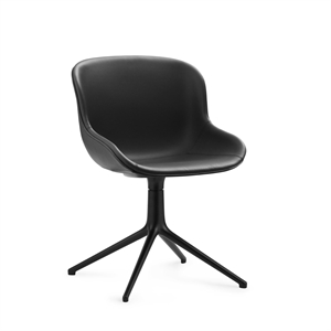 Normann Copenhagen Hyg Svingstol Polstret Sort Aluminium/ Sort Lær i 41599