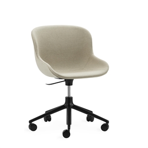 Normann Copenhagen Hyg Kontorstol med Hjul Trukket Sort Aluminium/ Main Line Flax MLF20