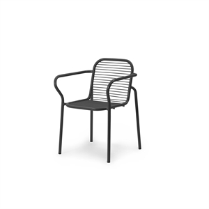 Normann Copenhagen Vig Utendørsstol med Armlener Sort