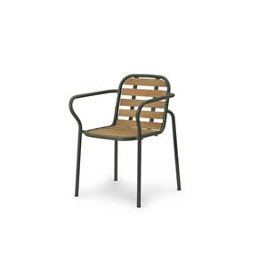 Normann Copenhagen Vig Utendørsstol med Armlener Grønn/ Robinia