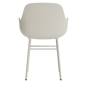 Normann Copenhagen Form Spisestuestol med Armlener Lysegrå/stål