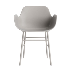 Normann Copenhagen Form Spisestuestol med Armlener Varm Grå/stål