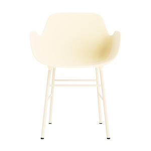 Normann Copenhagen Form Spisestuestol med Armlener Krem/stål
