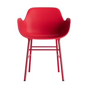 Normann Copenhagen Form Spisestuestol med Armlener Lys Rød/stål