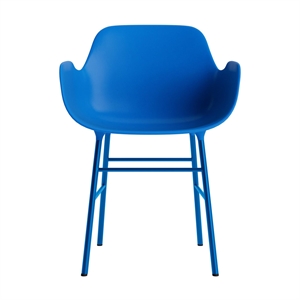 Normann Copenhagen Form spisestuestol med armlener Blå/stål