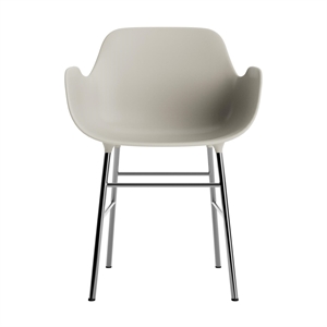 Normann Copenhagen Form spisestuestol med armlener Lysegrå/ Krom