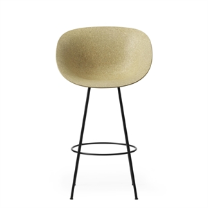 Normann Copenhagen Matt Barkrakk med Armlener 65 cm Sort/ Stål/hamp