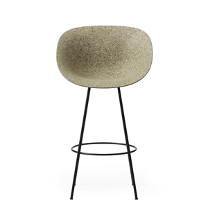 Normann Copenhagen Matt Barkrakk med Armlener 65 cm Sort/ Stål/tang