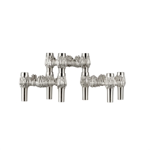 STOFF Nagel Quist Lysestaker Sett med 3 Børstet Krom