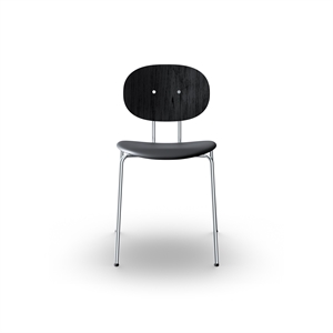 Sibast Furniture Piet Hein Spisestol Krom Sort Eik og Sort Lær