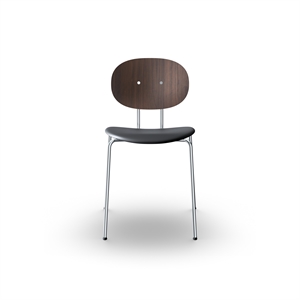 Sibast Furniture Piet Hein Spisestuestol Krom Valnøtt og Sort Skinn