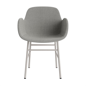 Normann Copenhagen Form Spisestuestol med Armlener Trukket Gruppe 2 Varm Grå/stål