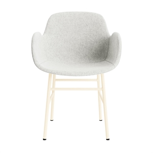 Normann Copenhagen Form Spisestuestol med Armlener Trukket Gruppe 5 Krem/stål