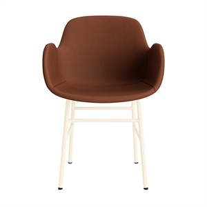 Normann Copenhagen Form Spisestuestol med Armlener Trukket Gruppe 7 Krem/ Stål