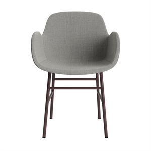 Normann Copenhagen Form Spisestuestol med Armlener Trukket Gruppe 2 Varm Grå/stål