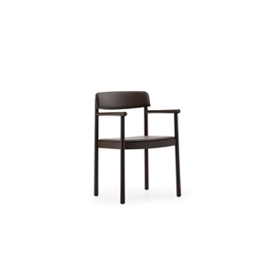Normann Copenhagen Timb Spisestol med Armlener Trukket Brun/sjokoladefarget Skinn