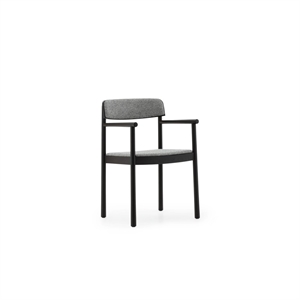 Normann Copenhagen Timb Spisestol med Armlener Trukket Sort/ Hallingdal 166